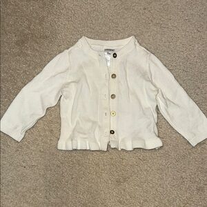 Carters White Button-Up Cardigan size 3 months